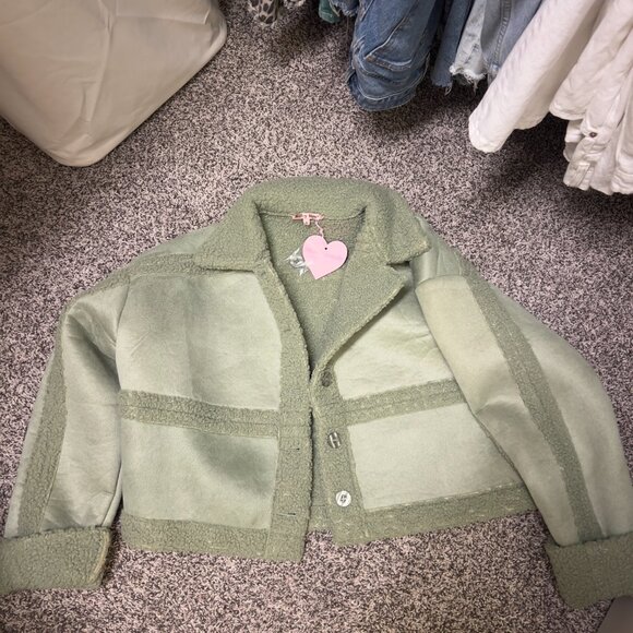 Bailey Rose Spencer Sage Sherpa Jacket - Picture 4 of 5